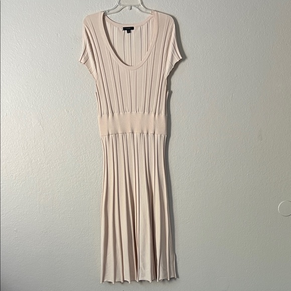 Like New! J. Crew Ribbed Scoopneck Knit Dress Cream in Size L - Picture 3 of 14